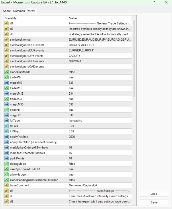 111 Momentum Capture EA v1.31