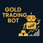 Gold trading bot scanning market charts on screen, symbolizing automation and precision in forex trading