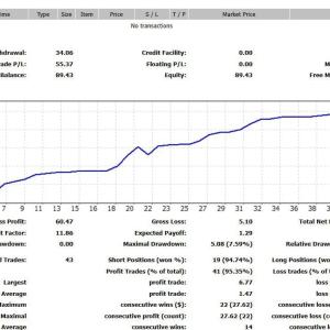 Screenshot of IS New Crypto EA interface on MetaTrader 4