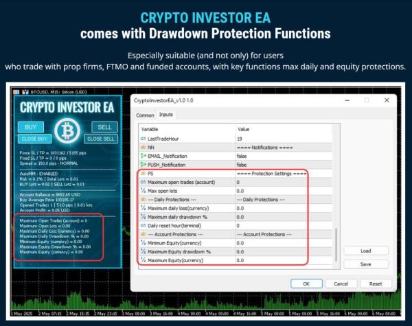 Crypto Investor EA MT4 V1.1 Forex Robot for Automated Trading Crypto Expert Advisor 1 1