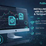 Step-by-step guide showing how to install Expert Advisor with DLL files on MetaTrader 4 and MetaTrader 5 platform with installation process visualization