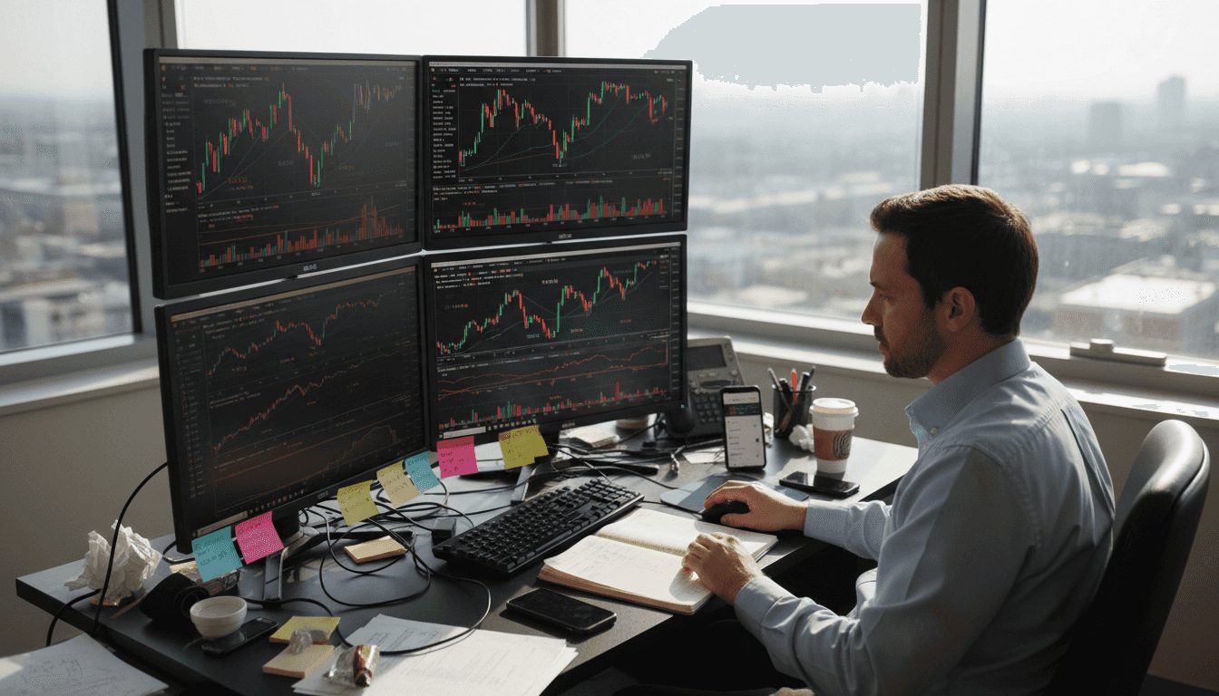 Trader monitoring MT4 and MT5 strategies