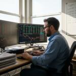 Trader monitoring Expert Advisor on MetaTrader