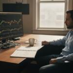 Man analyzing gold charts on MT4 platform