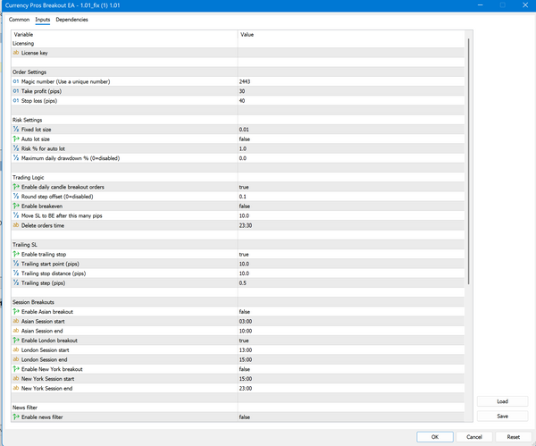 Currency Pros Breakout EA V1.1 MT5 NO DLL