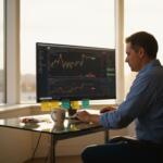 Trader checking MT4 charts at desk