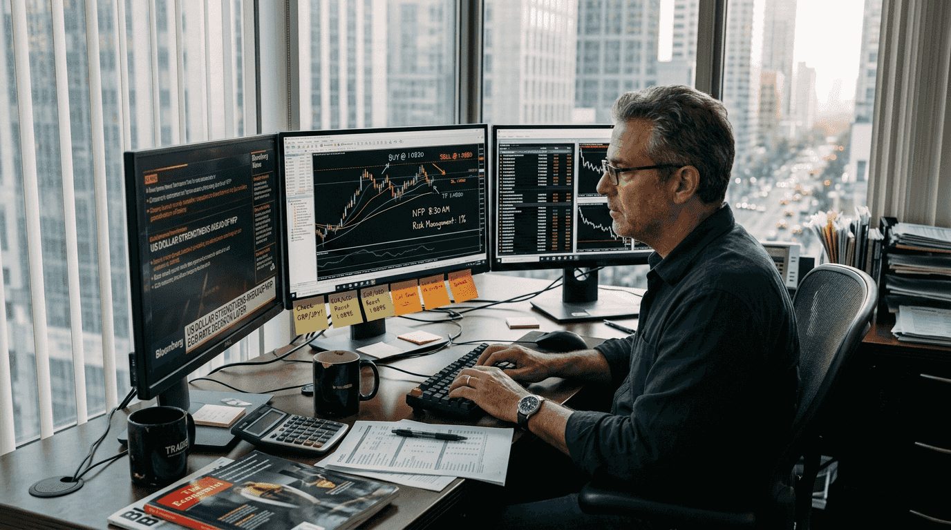 Forex trader using expert advisor workstation