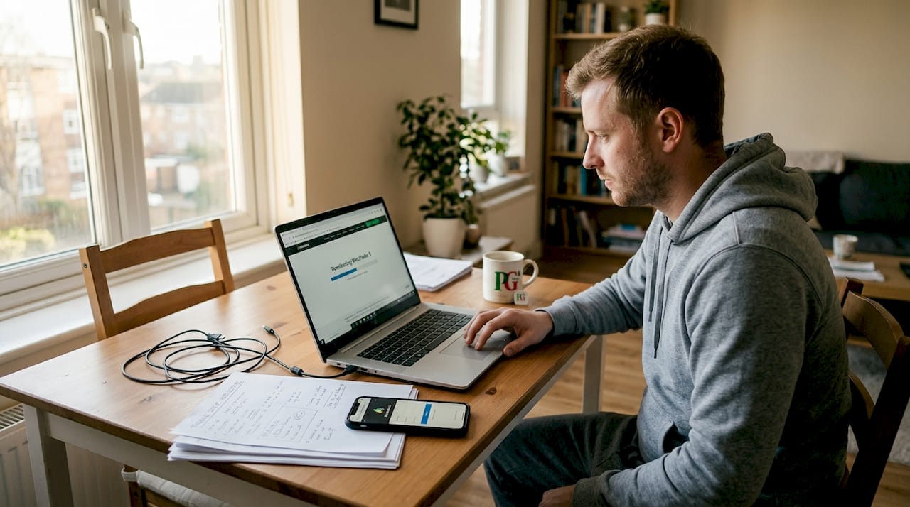 Trader installing MT5 at home workspace
