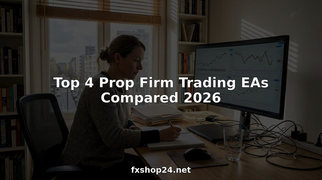 Trader comparing multiple EA tools in home office