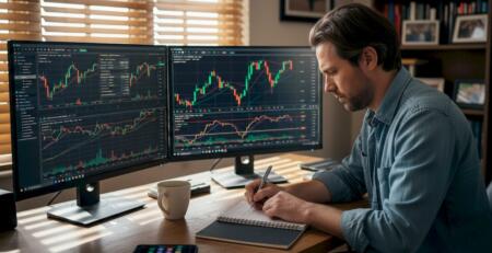 Trader analyzing MT4 MT5 expert advisors