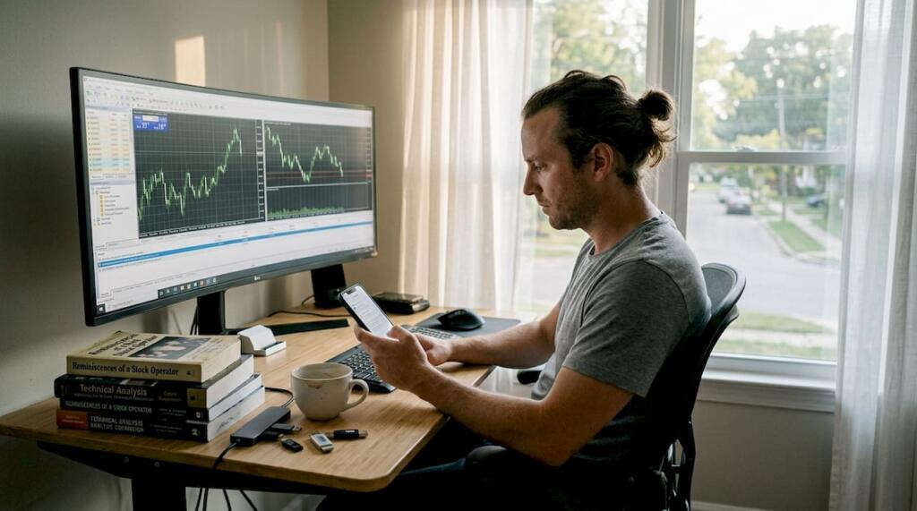 Home trader checks software security alerts