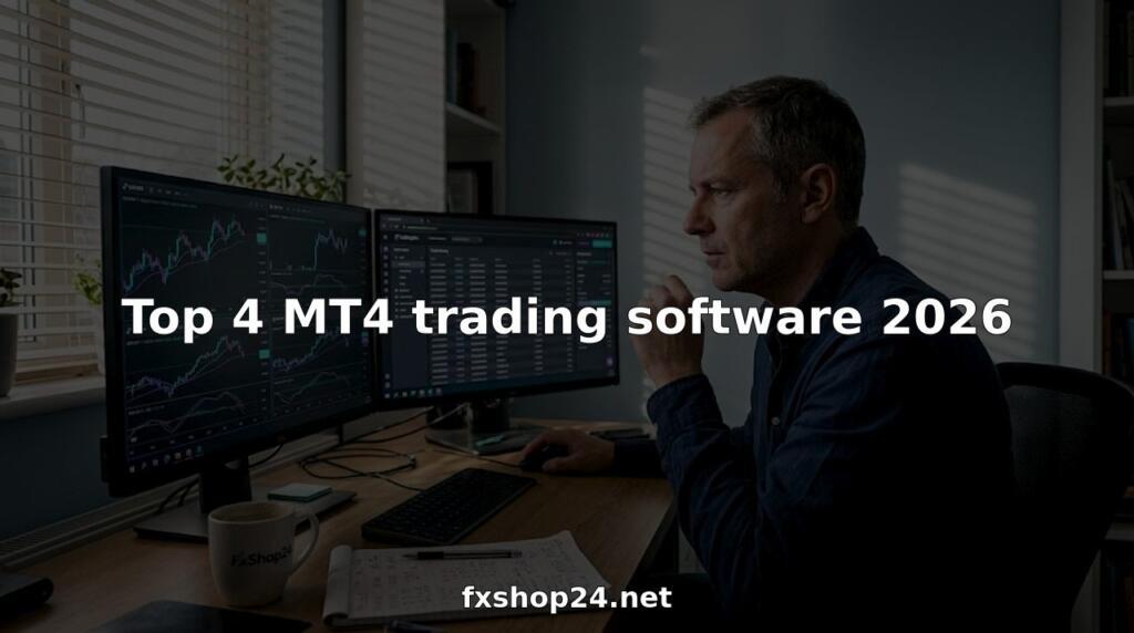 Trader analyzing MT4 software charts at home desk