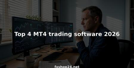 Trader analyzing MT4 software charts at home desk
