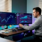 Trader configuring forex and gold system