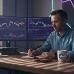 Trader monitoring MetaTrader in home office