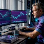 Trader analyzing forex and gold trends