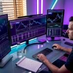 Trader reviewing MT4 MT5 terminals at home desk