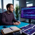 Forex trader reviewing backtest on home office desk