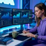 Trader reviewing automated forex compliance workspace
