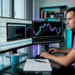 Trader reviews MT4 bot charts at home desk