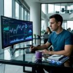 Trader working on web-based trading software