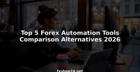 Trader working on forex automation software at desk
