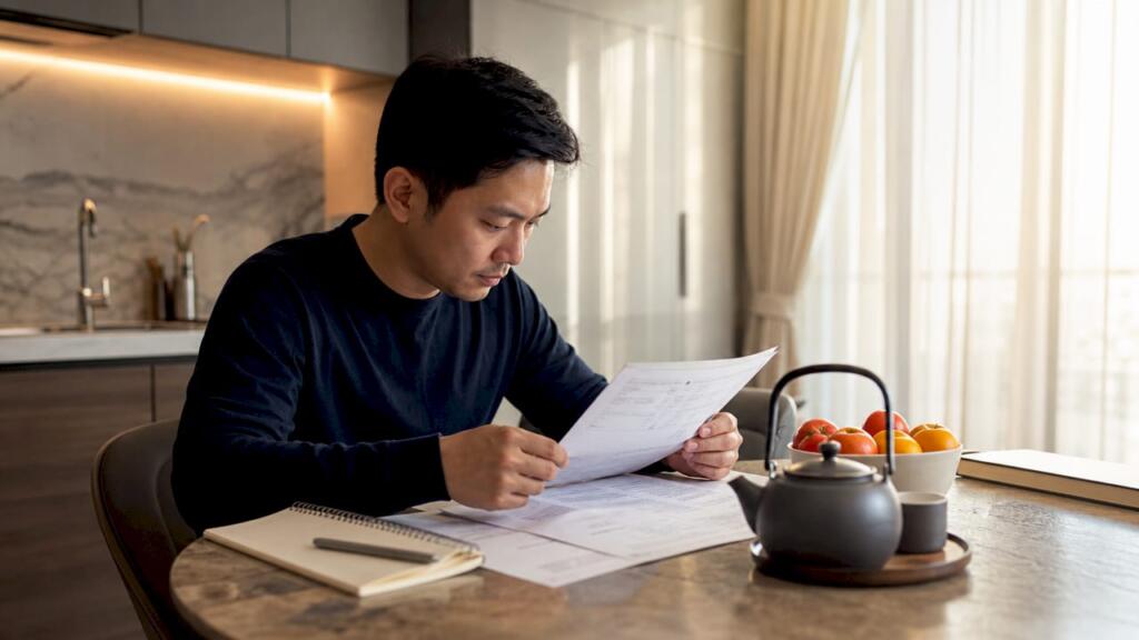 Trader reviewing risk management documents