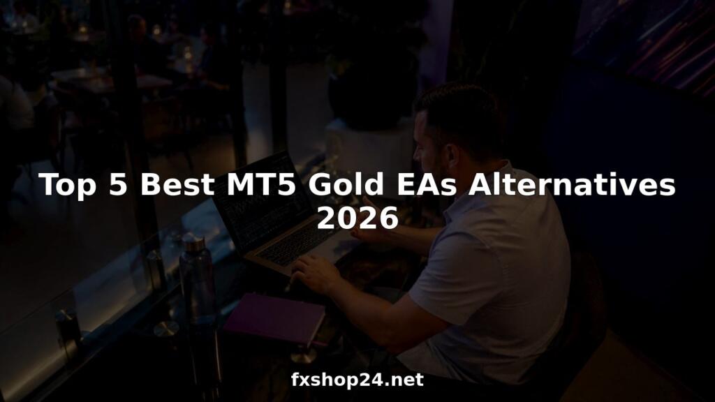 Trader using laptop reviewing MT5 gold EA strategies