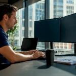 Trader working on automated trading system