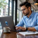 Trader setting up forex and gold trading system