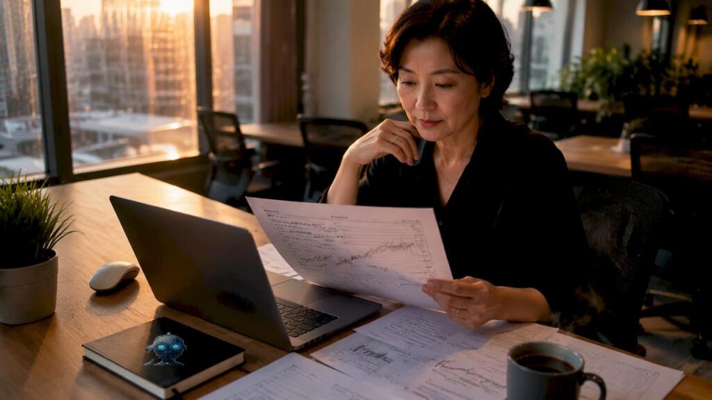 Woman working on automated gold trading