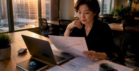 Woman working on automated gold trading