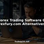 Trader comparing forex trading software options at desk
