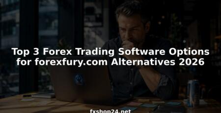 Trader comparing forex trading software options at desk