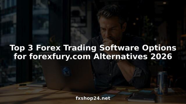 Trader comparing forex trading software options at desk
