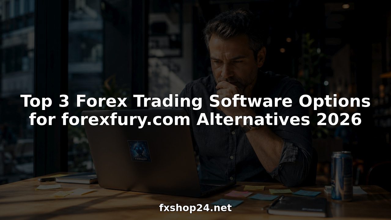 Trader comparing forex trading software options at desk