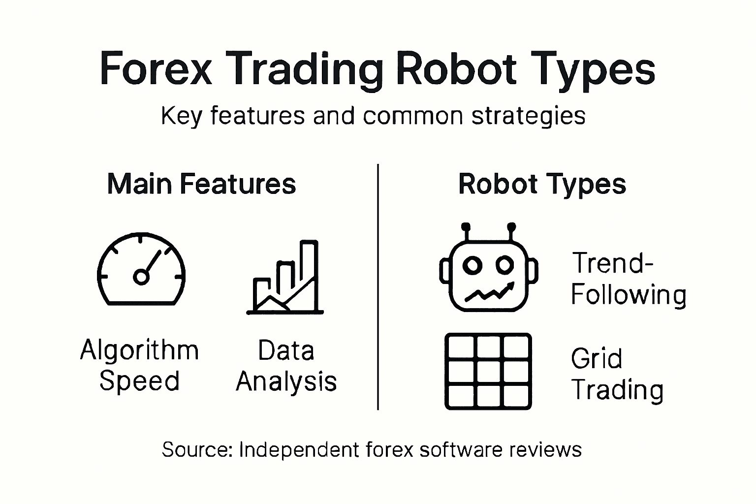 Infographic main features of trading robots