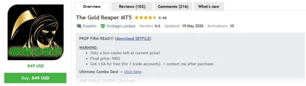 The Gold Reaper MT5 v4.6 — Source Code