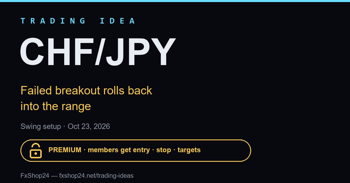 CHF/JPY trading idea — premium cover
