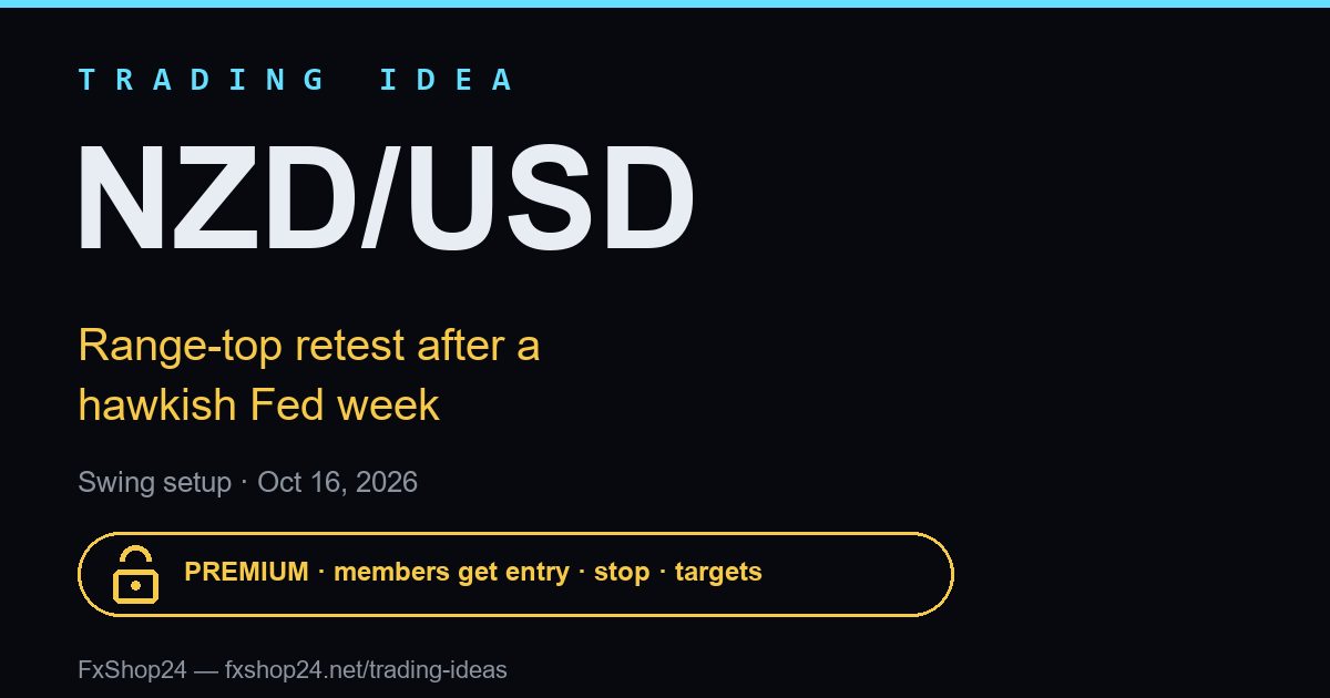 NZD/USD trading idea — premium cover